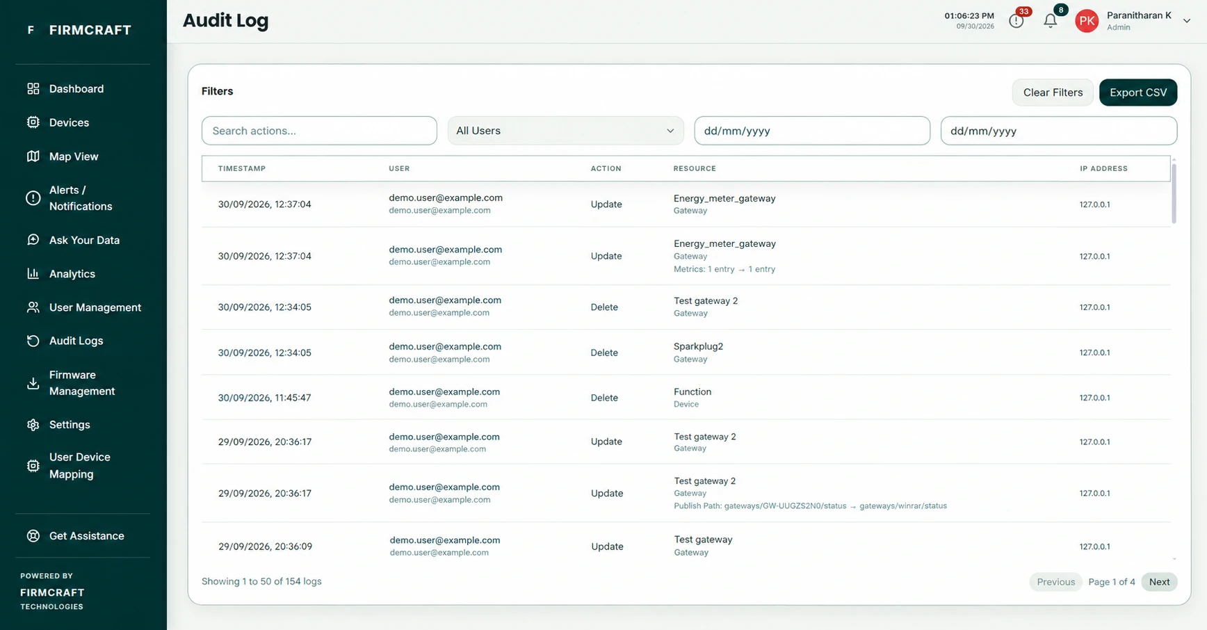 The audit log